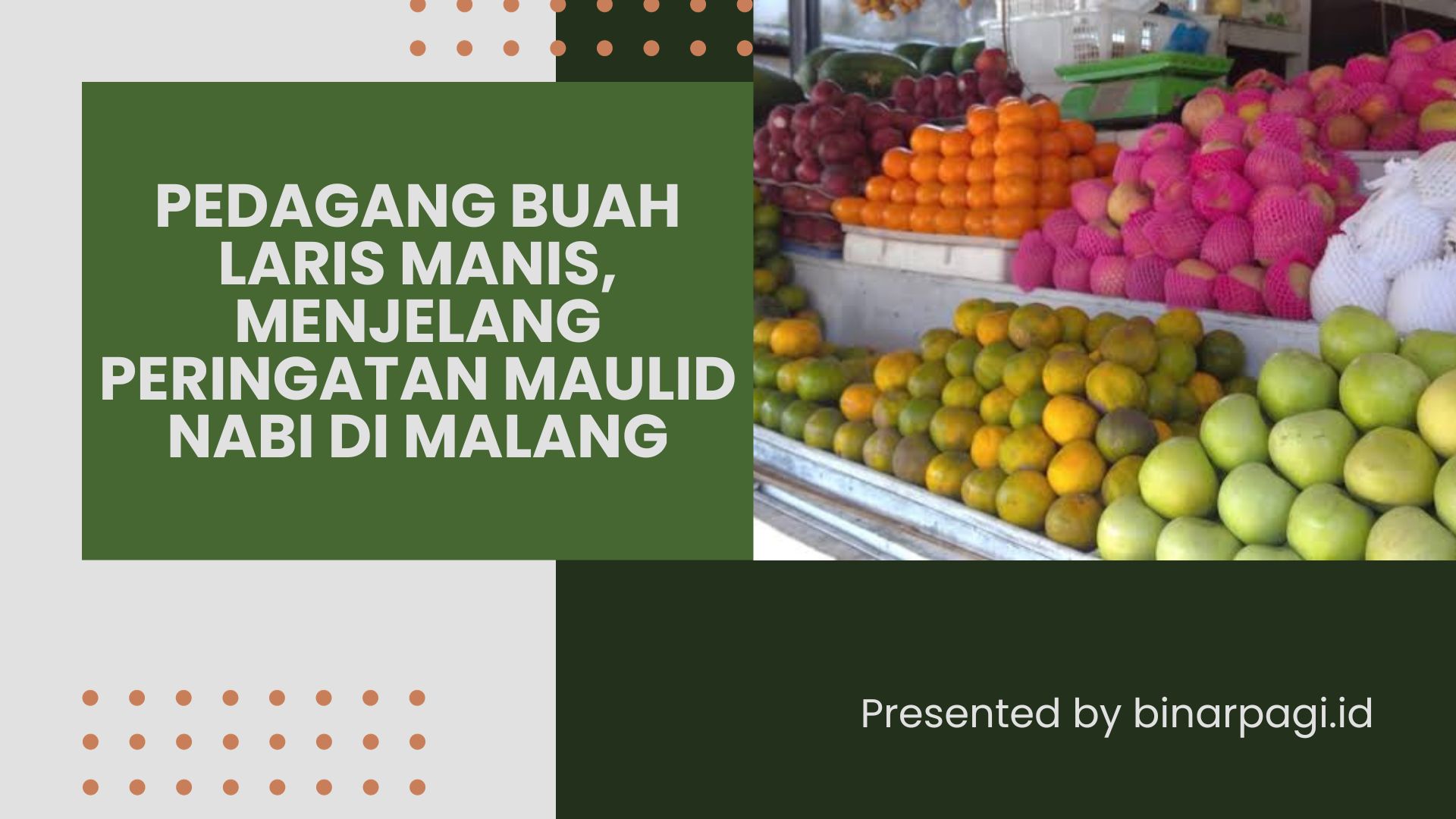 Ilustrasi penjual buah di Kota Malang.