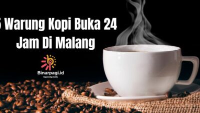 Ilustrasi warung kopi di Malang yang buka 24 jam.