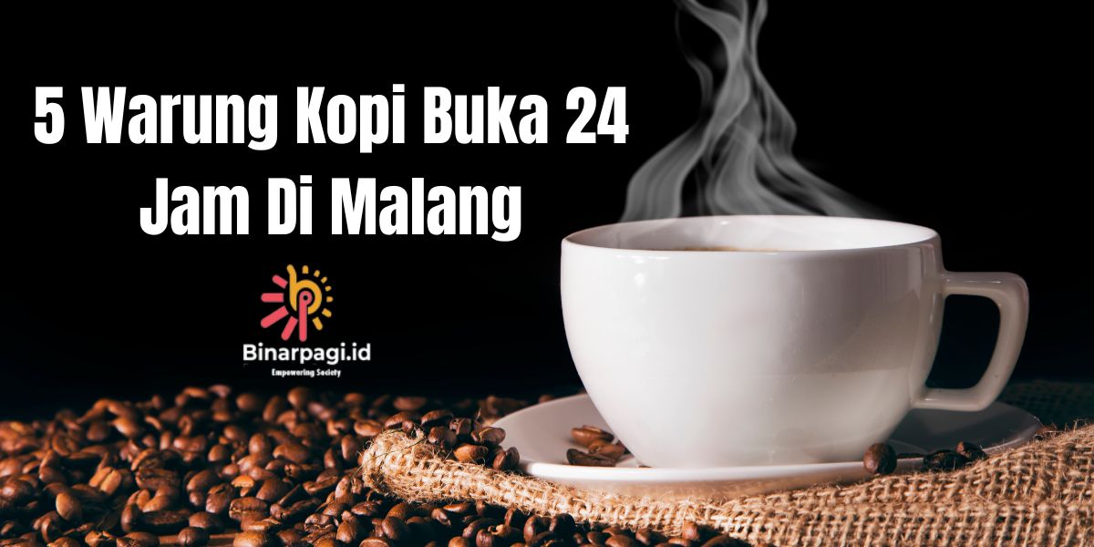 Ilustrasi warung kopi di Malang yang buka 24 jam.