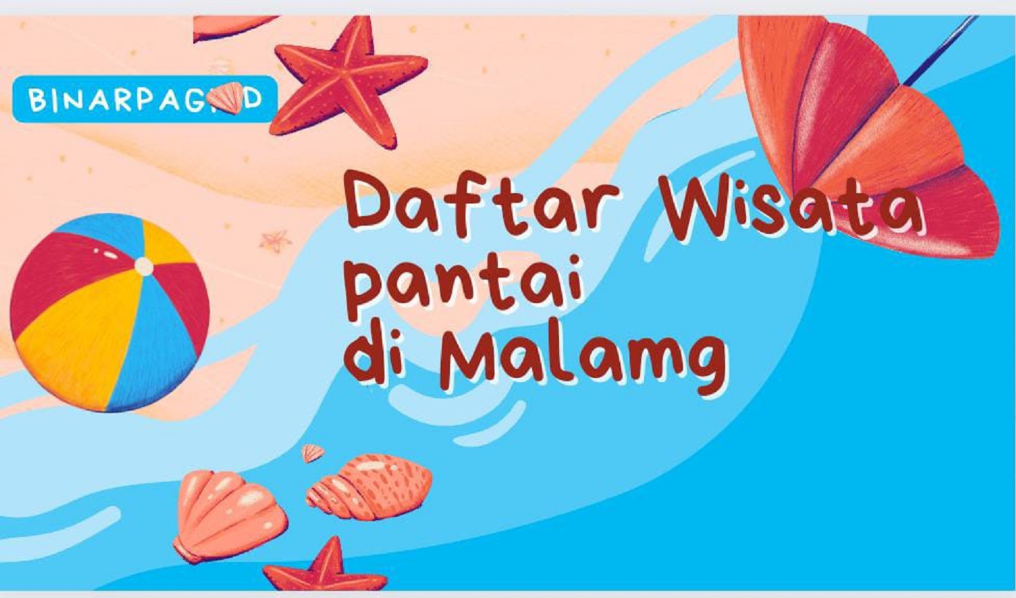 Ilustrasi wisata pantai di Malang.