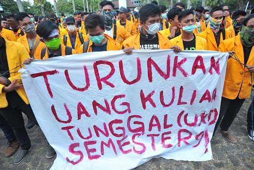 Ilustrasi mahasiswa tolak kenaikan UKT. Foto/Republika.id